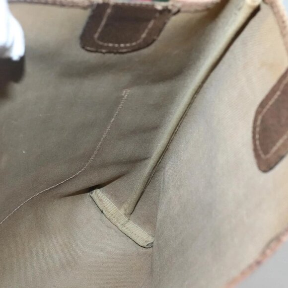 GUCCI GG Supreme Web Sherry Line Tote Bag PVC Beige Red 002 4487 39 Auth yk19326 - Picture 13 of 16